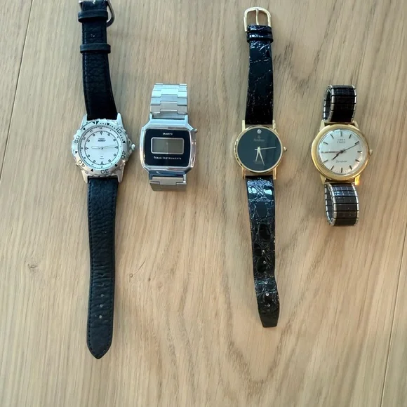 Lot of 4 Vintage Men's Watches - Timex, Texas Instrument, Amitron - Picture 1 of 16